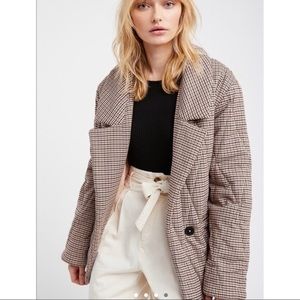 NWT Free People Houndstooth Quilted Puffer Jacket